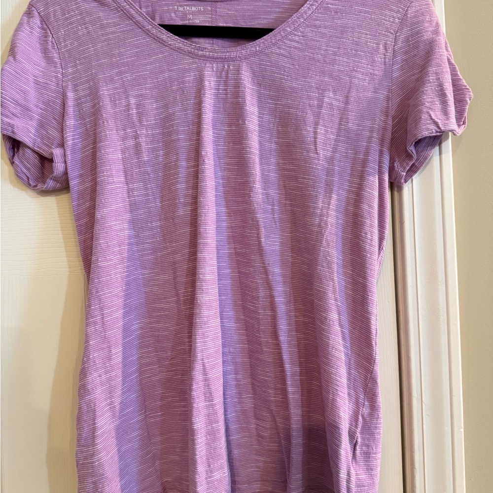 Talbots Purple Fitted Short Sleeve T-Shirt